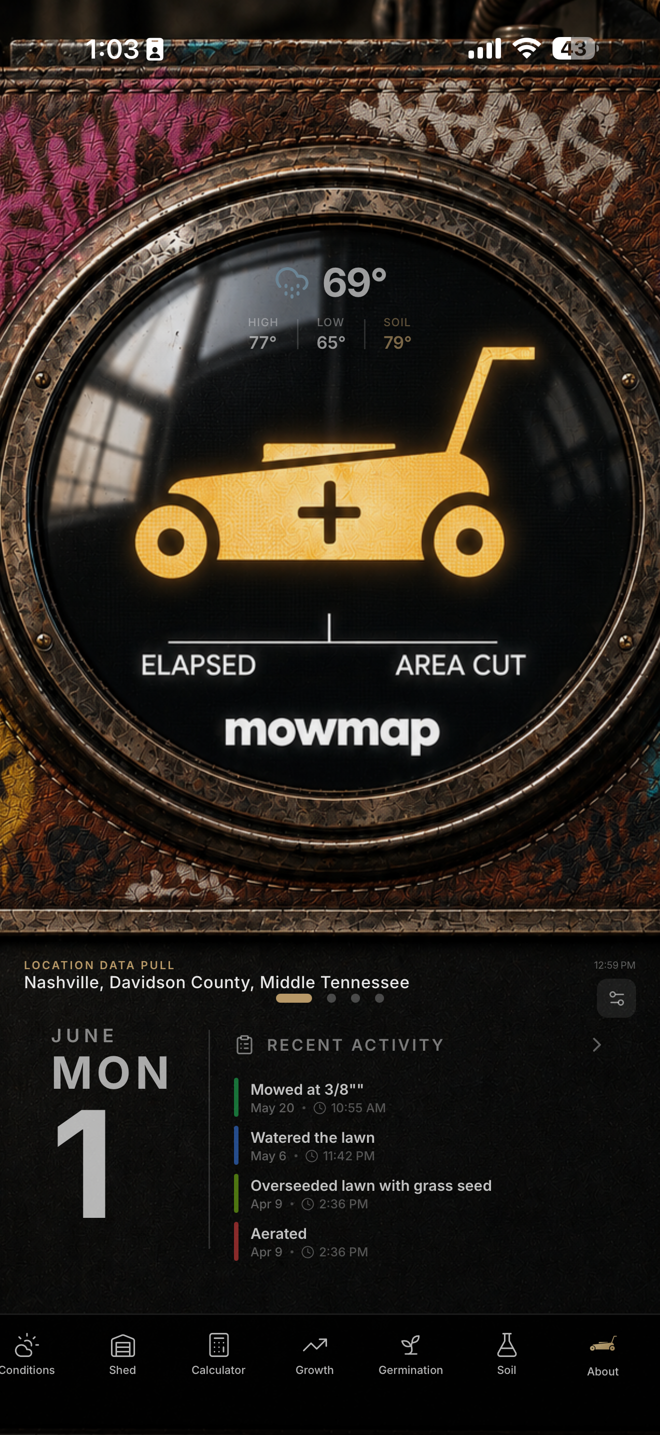 mowmap home dashboard
